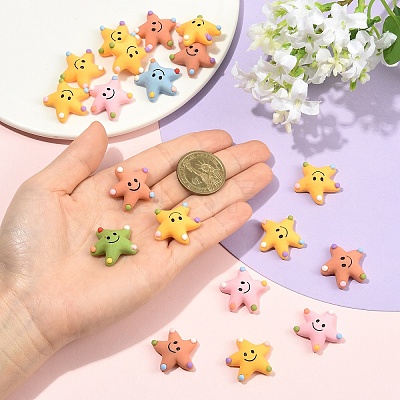 20Pcs Opaque Resin Decoden Cabochons RESI-YW0005-74-1