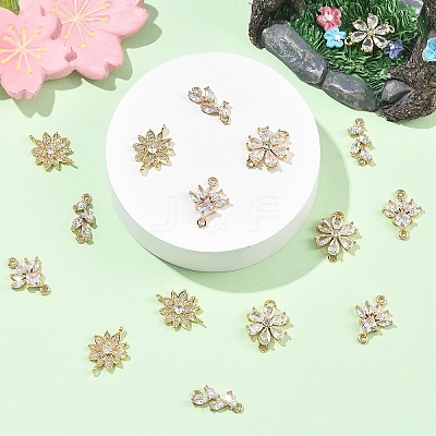 4Pcs 4 Styles K9 Glass & Cubic Zirconia Connector Charms FIND-YW0011-98-1