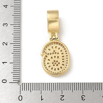 Brass Clear Cubic Zirconia European Dangle Charms KK-R003-01G-06-1