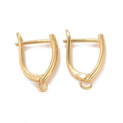 Rack Plating Eco-friendly Brass Hoop Earring Findings with Latch Back Closure KK-D075-15G-RS-1