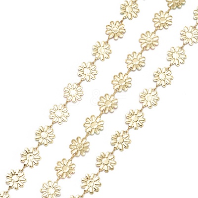 Handmade Golden Brass Enamel Link Chains CHC-K011-05G-1