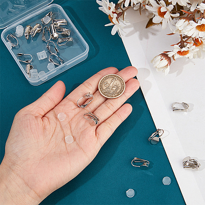 20Pcs Brass Clip on Earring Findings KK-SP0001-22P-1