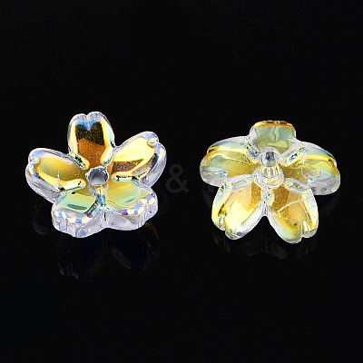 Transparent Electroplate Glass Bead Caps LS-EGLA-N015-01B-1