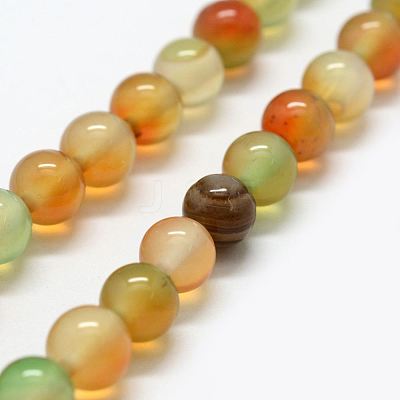 Natural Peacock Agate Beads Strands G-F417-06-8mm-1