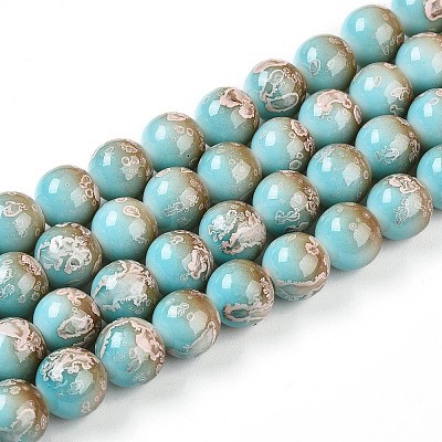 Baking Paint Glass Beads Strands X-DGLA-N008-10mm-05-1