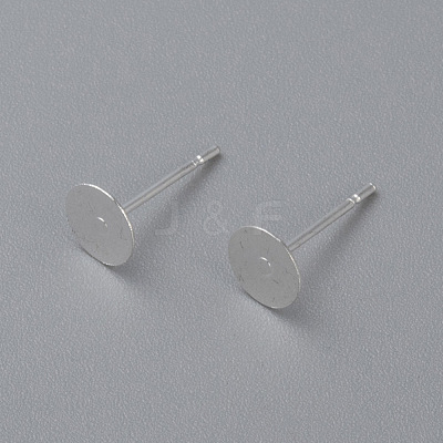304 Stainless Steel Stud Earring Findings STAS-H436-24S-6mm-1