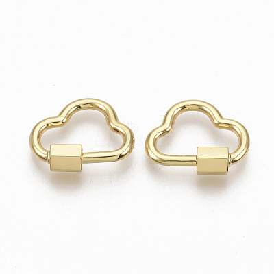 Brass Screw Carabiner Lock Charms KK-T047-05G-1