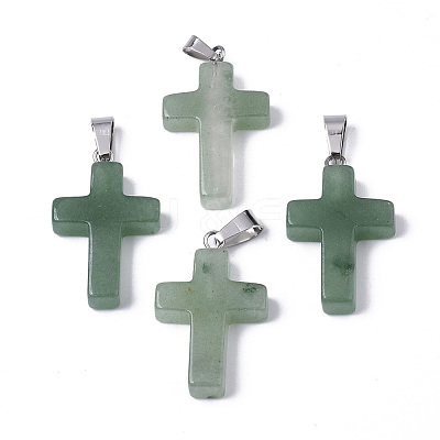 Natural Green Aventurine Pendants G-J354-08A-1