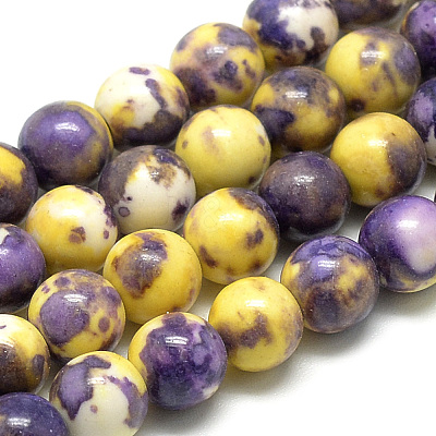 Synthetic Ocean White Jade Beads Strands G-S254-6mm-C08-1