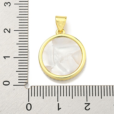 Brass Micro Pave Clear Cubic Zirconia Pendants KK-K354-04G-03-1