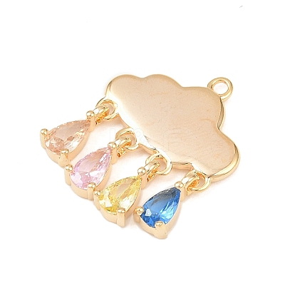 Brass Micro Pave Cubic Zirconia Pendants KK-Z133-03G-01-1