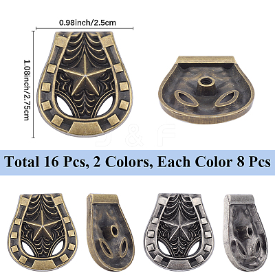 16Pcs 2 Colors Luggage Leather Belt Alloy Craft Solid Screw Rivets FIND-CP0002-64-1