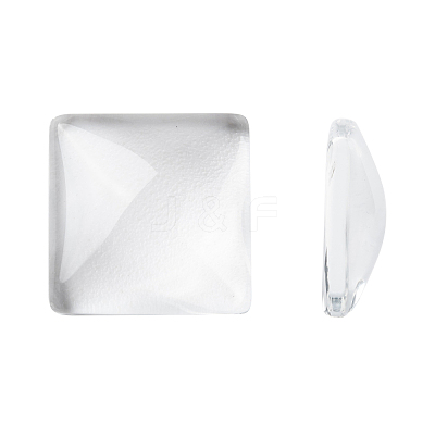 Transparent Clear Glass Square Cabochons X-GGLA-A001-15mm-1