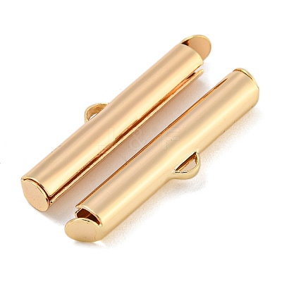 Brass Slide On End Clasp Tubes KK-N254-119G-04-1