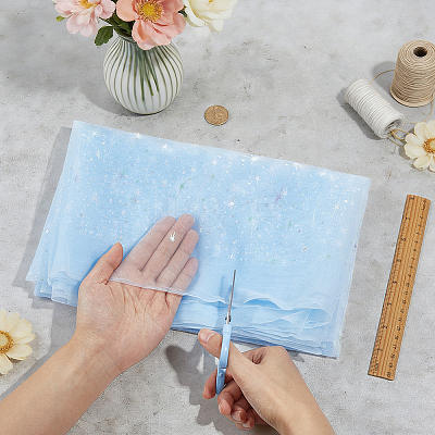 Star Pattern Nylon Fabric DIY-PH0038-37C-1