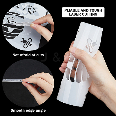 Bees Theme PET Plastic Hollow Out Drawing Painting Stencils Templates Sets DIY-WH0028-66-1