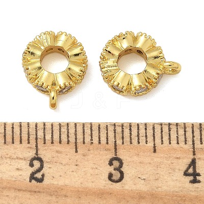 Brass Micro Pave Cubic Zirconia Tube Bails KK-U050-08G-1