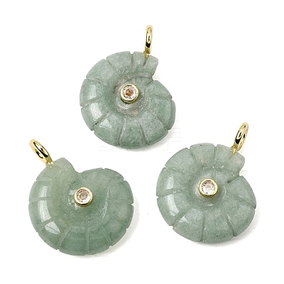 Natural Green Aventurine Carved Pendants G-C282-01G-1
