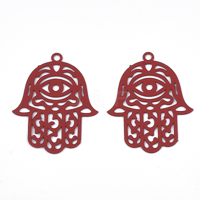 430 Stainless Steel Filigree Pendants X-STAS-T042-15C-1