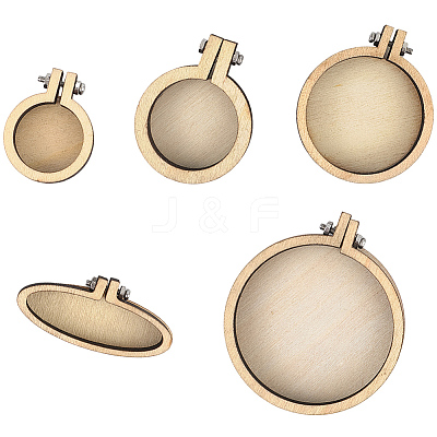 5Pcs 5 Styles Wood Embroidery Hoop DIY-CP0012-43C-1
