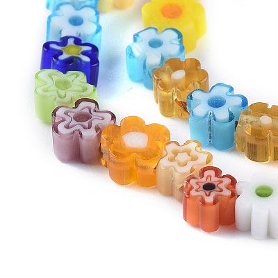 Handmade Millefiori Glass Bead Strands LAMP-J035-4mm-02-1