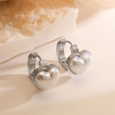 304 Stainless Steel Hoop Earrings LS-EJEW-A110-01P-1