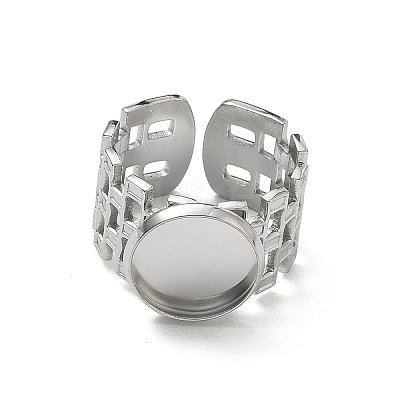 304 Stainless Steel Cuff Ring Components SA-CBA37BC-17C-P-1