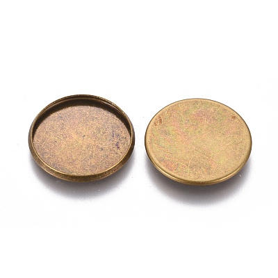 Brass Plain Edge Bezel Cups KK-L005-A-AB-NF-1