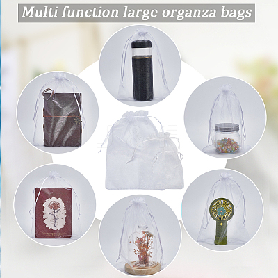 100Pcs 3 Styles Large Organza Pouches Portable Shoes Bag Travel Storage Drawstring Bags OP-SP0001-05-1