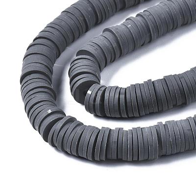 Flat Round Handmade Polymer Clay Beads CLAY-R067-10mm-41-1