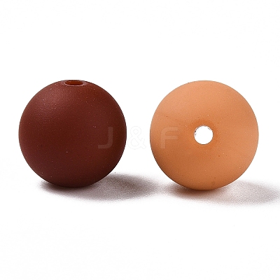 Rubberized Style Imitated Silicone Acrylic Beads MACR-T048-01A-04-1
