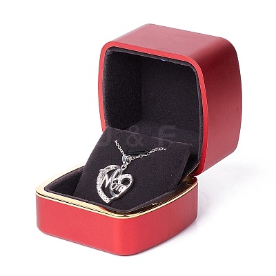 Square Plastic Jewelry Pendant Boxes OBOX-F005-02B-1
