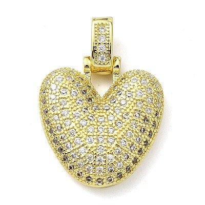 Brass Micro Pave Clear Cubic Zirconia Pendants KK-M279-01G-V-1
