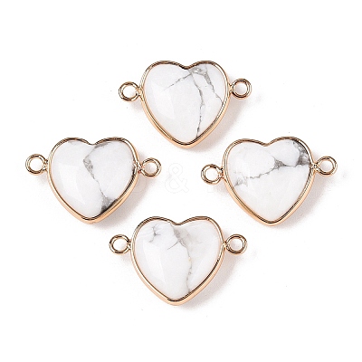 Natural Howlite Love Heart Pendants G-T138-205F-G-1