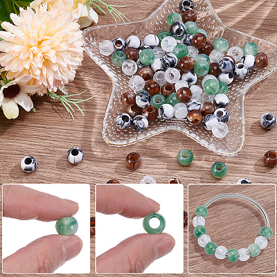 120Pcs 4 Colors Acrylic European Beads OACR-SP0002-26-1