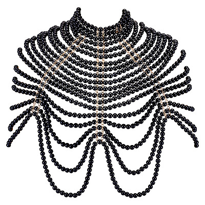 1Pc Plastic Imitation Pearl Bra Body Chain AJEW-GA0008-12A-1