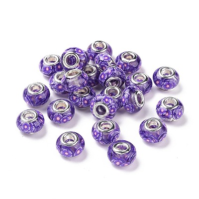 Transparent Resin European Rondelle Beads RPDL-P005-01P-03-1