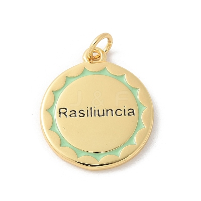 Brass with Enamel Pendants KK-P294-20G-1