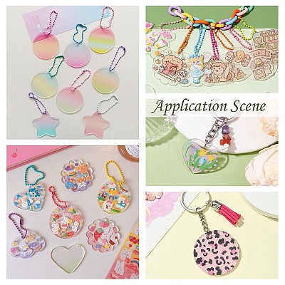 Transparent Acrylic Blank Pendants TACR-Z003-01B-1