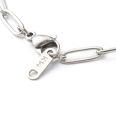 Non-Tarnish 304 Stainless Steel Paperclip Chains Necklace NJEW-JN03593-02-1