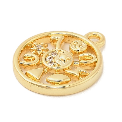 Brass Micro Pave Cubic Zirconia Pendants KK-I380-20G-1