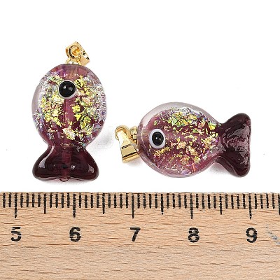 Handmade Dichroic Foil Lampwork Pendants X1-DICH-G001-01G-10-1