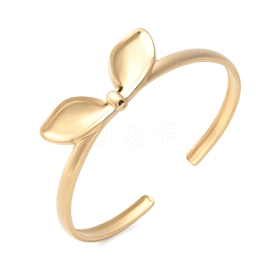 304 Stainless Steel Cuff Bangles for Women BJEW-U032-06G-1