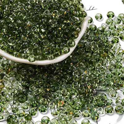3/0 Baking Paint Transparent Colours Glass Round Beads SEED-L011-13A-06-1