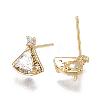 Brass Stud Earring Findings KK-T038-472G-1