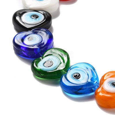 Handmade Evil Eye Lampwork Beads Strands LAMP-E023-07C-09-1