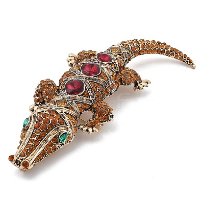 Crocodile Alloy Rhinestone  Brooches JEWB-Q006-04A-1