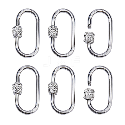 6Pcs Stainless Steel Locking Carabiner FIND-HS0002-46-1