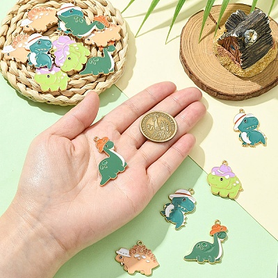 16Pcs 4 Styles Alloy Enamel Pendants FIND-YW0006-88-1
