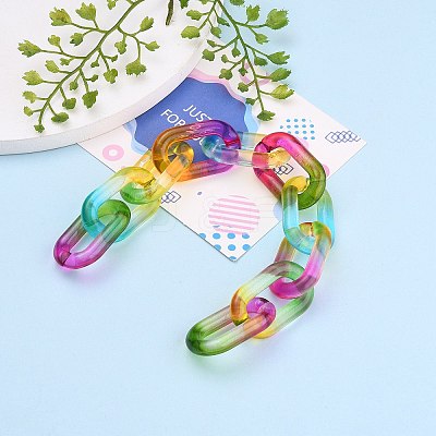 Handmade Two Tone Transparent Acrylic Cable Chains AJEW-JB00840-05-1